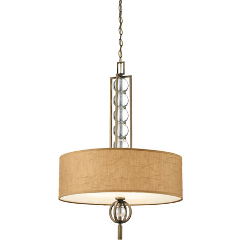 Elstead Celestial - Sospensione a soffitto a 3 luci bronzo, beige, attacco E27