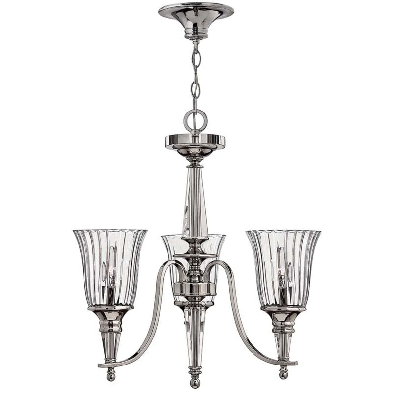 Lampadario lampada sospensione plafoniera acciaio cristalli 3 fiamme d 53,3 cm