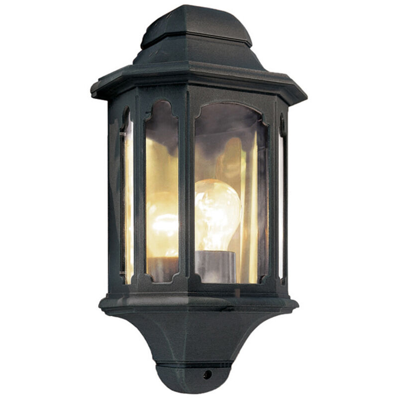 Chapel - Mezza Lanterna da Parete per Esterni 1 Luce Nera IP44, E27 - Elstead