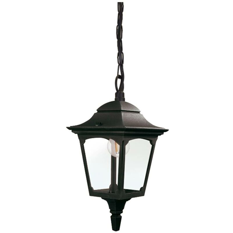 Image of Cappella della lampada a sospensione E27 1x40w in alluminio nero, vetro h: 34,5 cm b: 17 cm Dimmabile