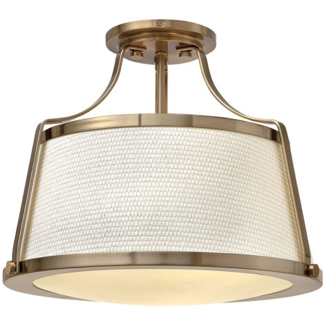 Elstead Charlotte - 3 Light Semi Flush Deckenleuchte Gebürstetes Karamell, E27