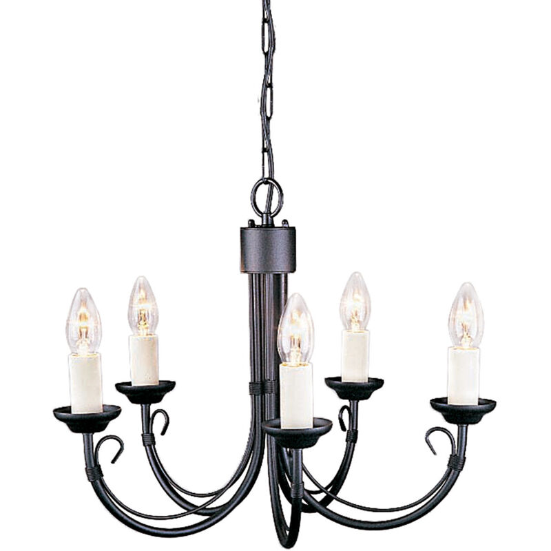 Chartwell - Lampadario 5 Luci Finitura Nera, E14 - Elstead