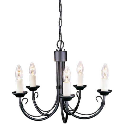 Elstead Chartwell - Lampadario 5 Luci Finitura Nera, E14