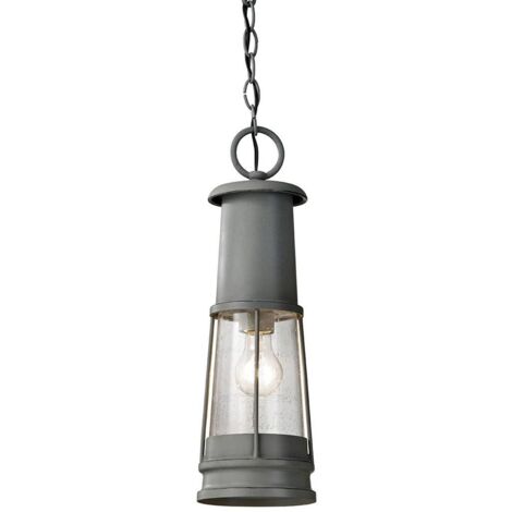 Elstead Chelsea Harbor - Lampada a sospensione a soffitto per esterni a 1 luce Storm Cloud, E27