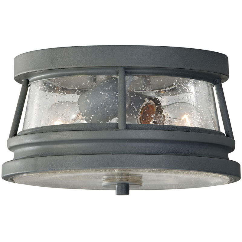 Elstead Chelsea Harbor - Plafoniera da esterno a incasso 2 luci Storm Cloud IP44, E27