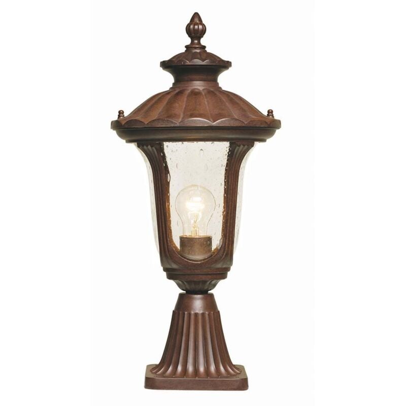 Lampada da esterno percorso luminoso piedistallo luce h 51 cm bronzo patina lampada da giardino in acciaio