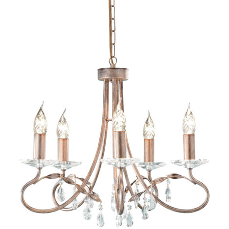 Elstead Christina - 5 Leichte Kronleuchter Silber, Gold Finish, E14