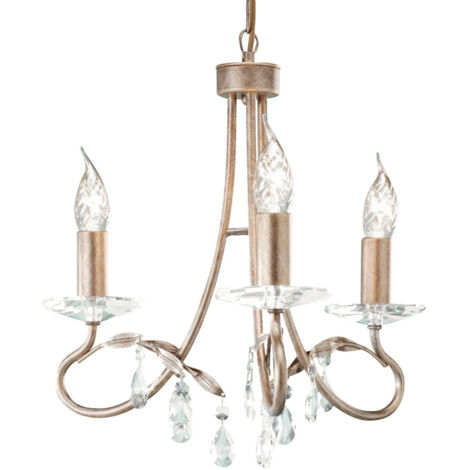 Elstead Christina - Kronleuchter 3 Hell Silber, Gold Finish, E14