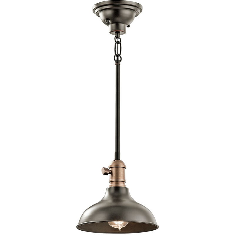 

Cobson - Lámpara colgante de techo Mini domo con 1 luz Latón, E27 - Elstead