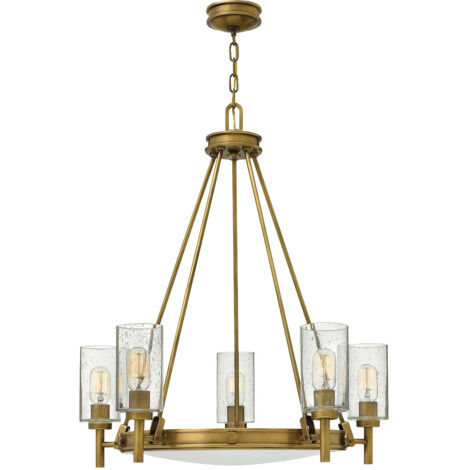 Elstead Collier - Lampadario a 5 luci multibraccio finitura ottone, attacco E27