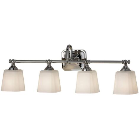 Elstead Concord - Salle de bains à 4 lampes au-dessus du miroir, chrome poli IP44, G9