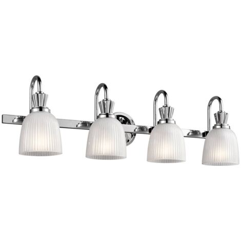 Elstead Cora - Applique murale à 4 ampoules pour salle de bain, chrome poli IP44, G9