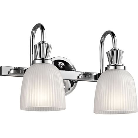 Elstead Cora - Applique per bagno a 2 luci Cromo lucido IP44, G9