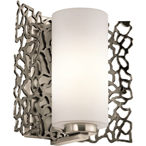 Elstead Coral - Applique murale à 1 lumière, argent, E27
