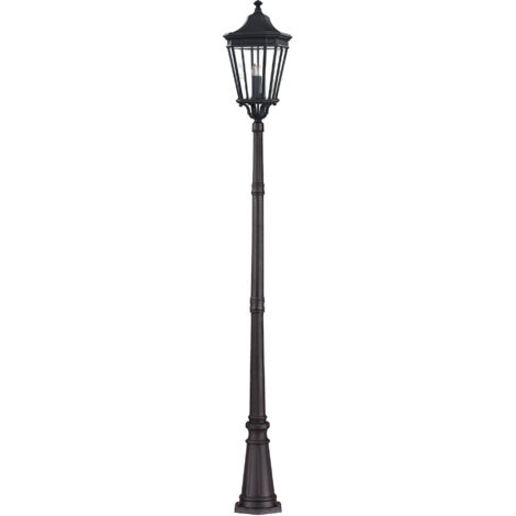 Elstead Cotswold Lane - Lanterna a palo da esterno grande 3 luci nera IP44, E14