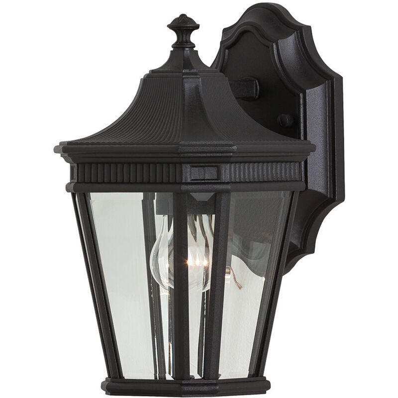Cotswold Lane - Lanterna da Parete Piccola da Esterno 1 Luce Nera IP44, E27 - Elstead