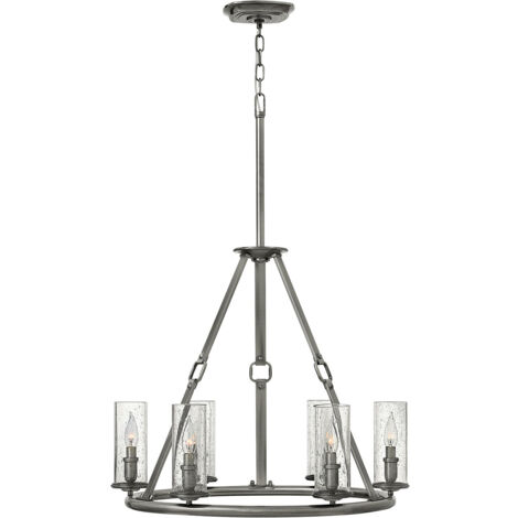 Elstead Dakota - Lampadario a 6 luci multibraccio finitura nichel antico, attacco E14