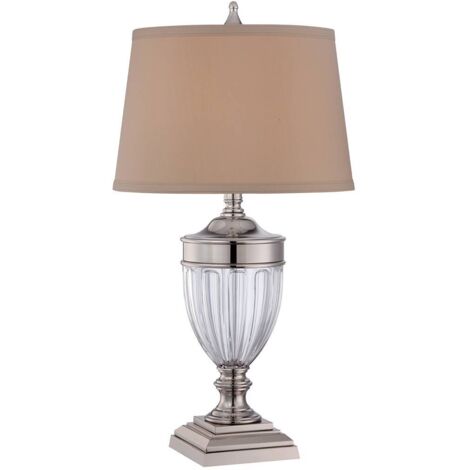 Elstead Dennison - 1 Leuchttischlampe aus poliertem Nickel, E27