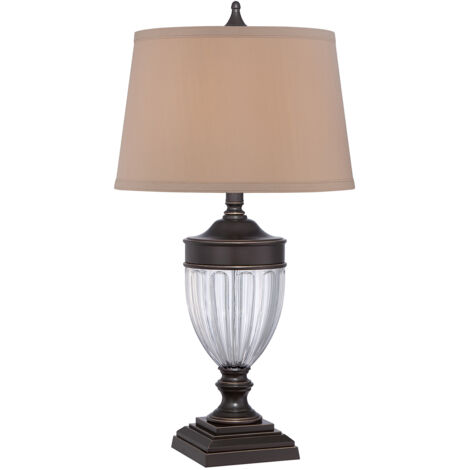 Elstead Dennison - Lampada da tavolo a 1 luce Bronzo palladiano, E27