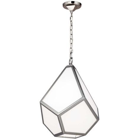 Elstead Diamond - Sospensione da soffitto a 1 luce media nichel lucido, E27