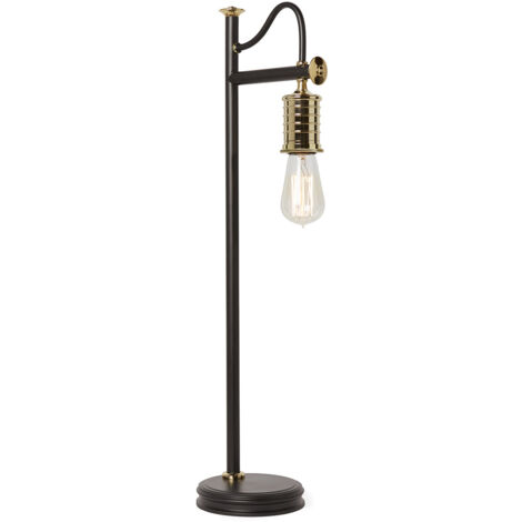 Elstead Douille - Lampe de table à 1 lumière, laiton poli, noir, E27