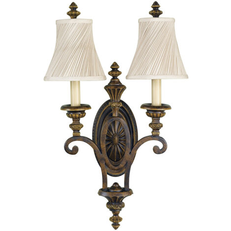 Elstead Drawing Room - Lampada da parete a candela da interni a 2 luci Noce, E27