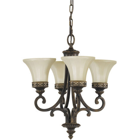 Elstead Drawing Room - Multi Arm Kronleuchter 4 Light Walnut Finish, E27