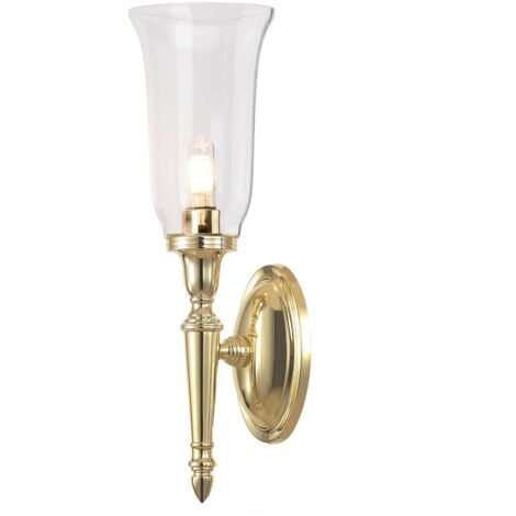 Elstead Dryden - 1 Licht Badezimmer Wandleuchte aus poliertem Messing IP44, G9