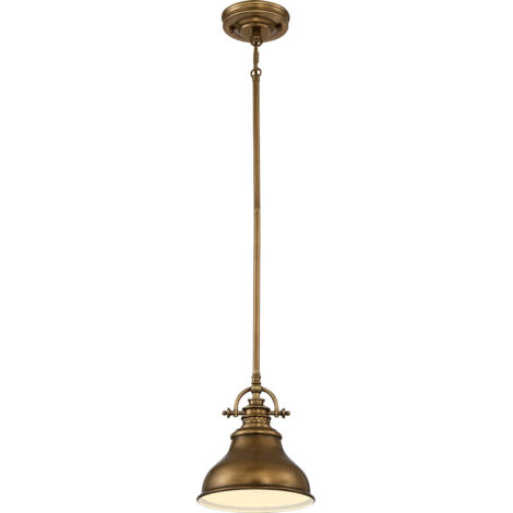 Elstead Emery - 1 Light Dome Decke Mini Anhänger Verwittertes Messing, E27