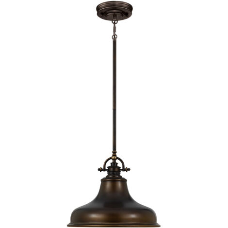 Elstead Emery - 1 Light Dome Deckenanhänger Palladio Bronze, E27