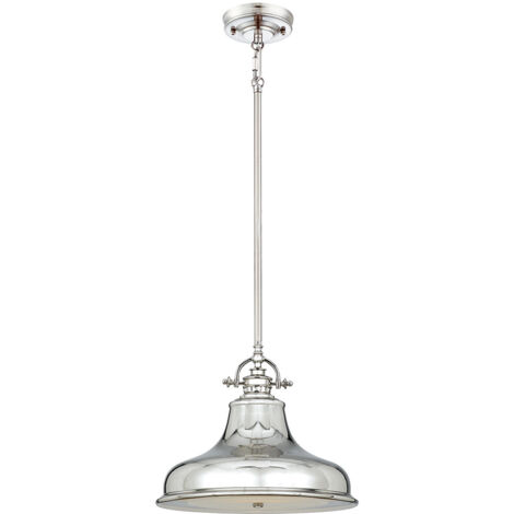 Elstead Emery - 1 Light Dome Deckenanhänger Silber, E27