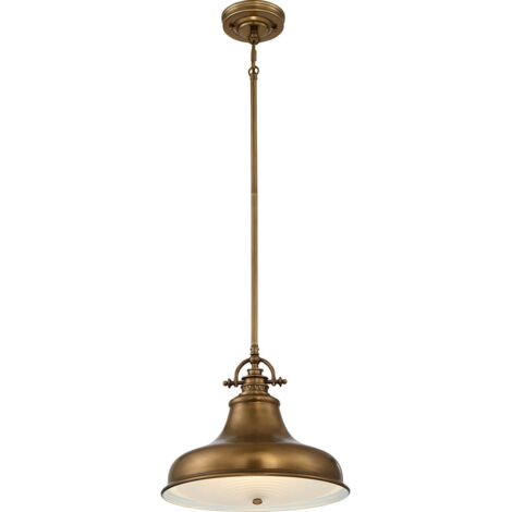 Elstead Emery - 1 Light Dome Deckenanhänger Verwittertes Messing, E27
