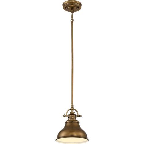 Elstead Emery - Mini suspension plafonnier à 1 ampoule en laiton vieilli, E27
