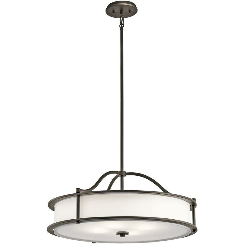 Elstead Lighting - Elstead Emory - 4 Light Semi Flush Round Ceiling Pendant Light Pewter, E27