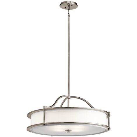 Elstead Emory - Plafonnier rond semi-affleurant à 4 ampoules en étain, E27