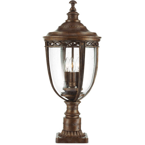 Elstead English Bridle - 3 Licht Große Außenleuchte Britisch Bronze IP44, E14