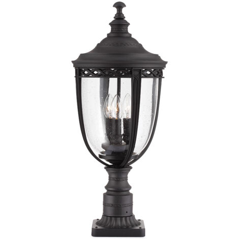 Elstead English Bridle - 3 Light Large Outdoor Podest Light Schwarz IP44, E14