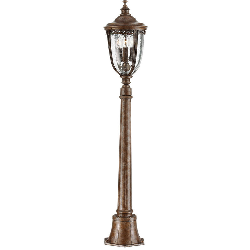 English Bridle - 3 Light Medium Outdoor Poller Light British Bronze IP44, E14 - Elstead