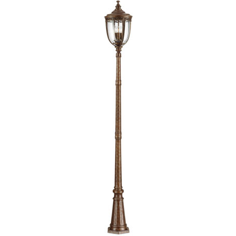 Elstead English Bridle - Grand lampadaire extérieur à 3 ampoules bronze britannique IP44, E14