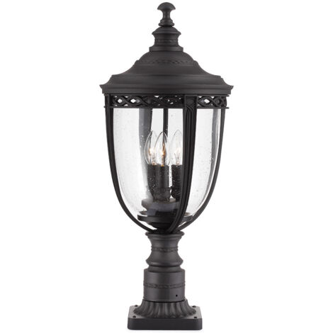 Elstead English Bridle - Grand lampadaire extérieur à 3 ampoules noir IP44, E14