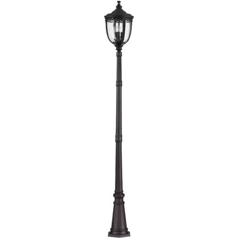 Elstead English Bridle - Grand lampadaire extérieur à 3 ampoules noir IP44, E14