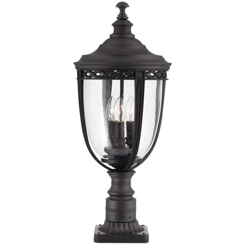 English Bridle - Lampada a piantana da esterno grande a 3 luci Nera IP44, E14 - Elstead