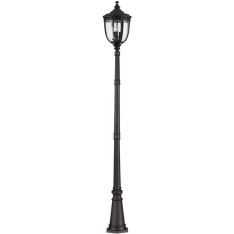 Elstead English Bridle - Lampione da esterno 3 luci grande nero IP44, attacco E14