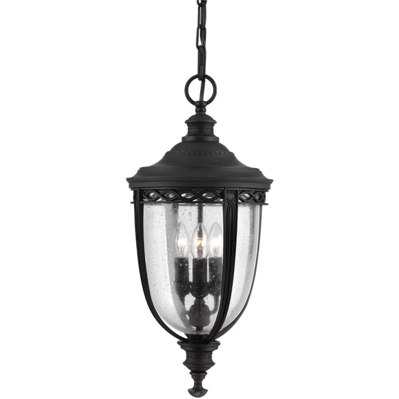 Elstead English Bridle - Lanterna a catena da soffitto a 3 luci grande nera, E14