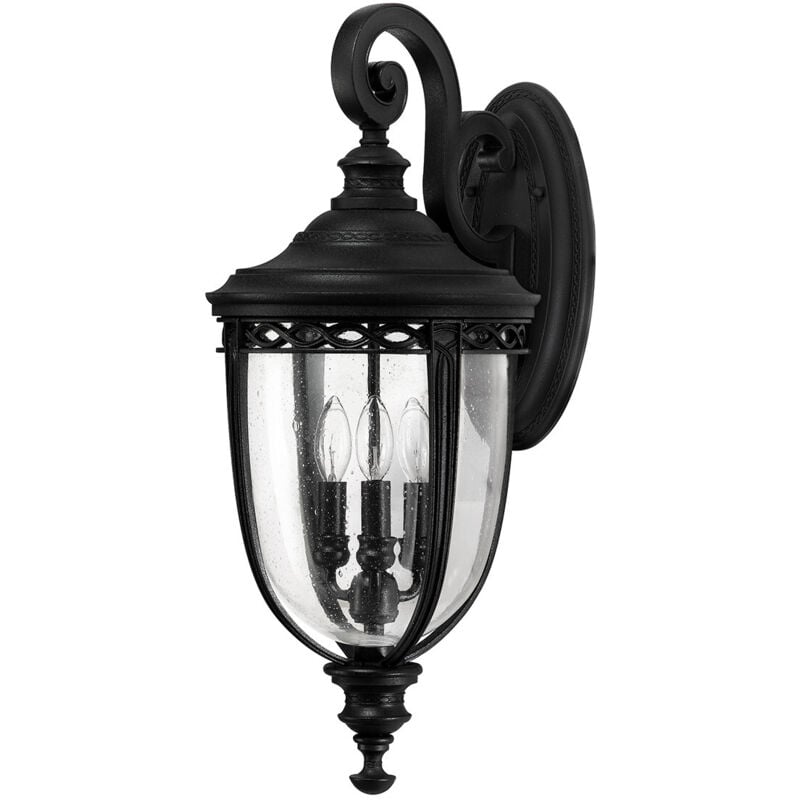 Elstead English Bridle - Lanterna da Parete Grande da Esterno 3 Luci Luce Nera IP44, E14