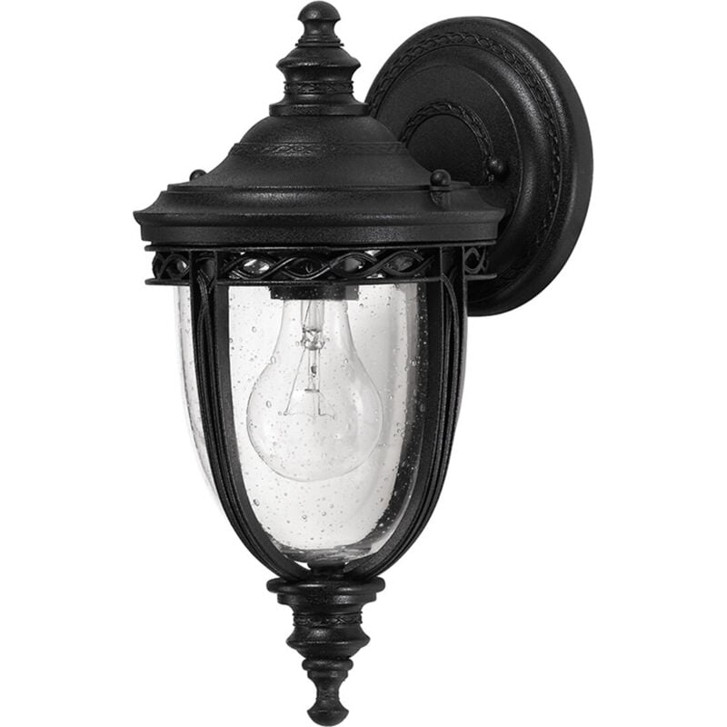 English Bridle - Lanterna da Parete Piccola da Esterno 1 Luce Nera IP44, E27 - Elstead