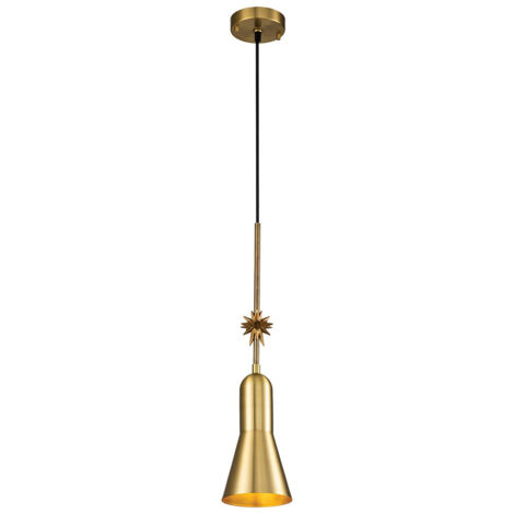 Elstead Etoile Plafoniera a cupola, ottone invecchiato e foglia oro