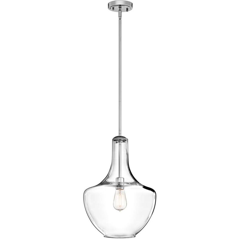 Kichler - Elstead Everly - 1 Light Medium Dome Deckenpendelleuchte Chrom, E27
