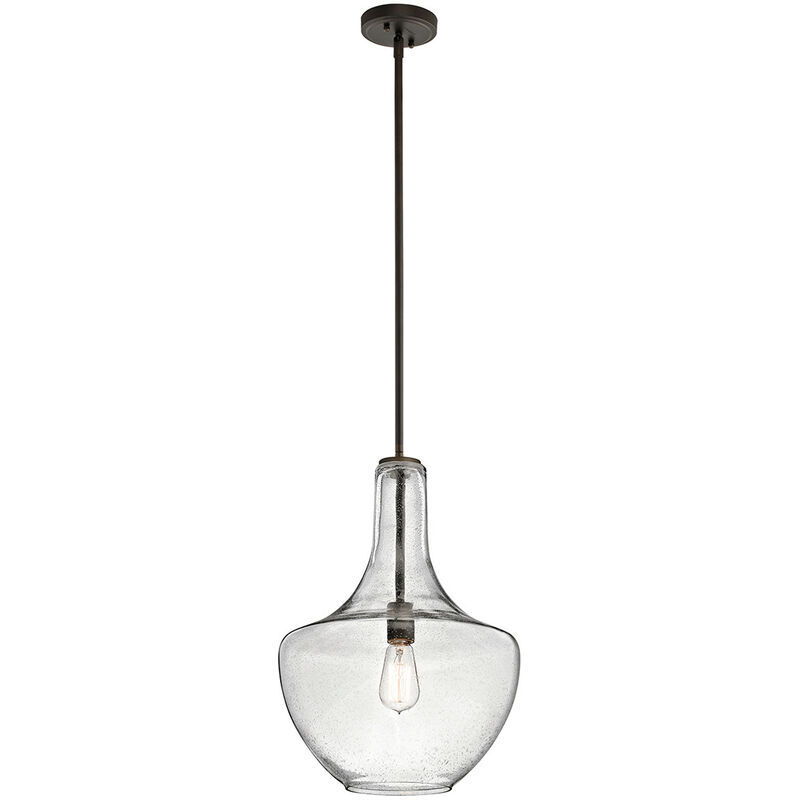 

Elstead Everly - 1 luz colgante de techo tipo domo mediano bronce, E27