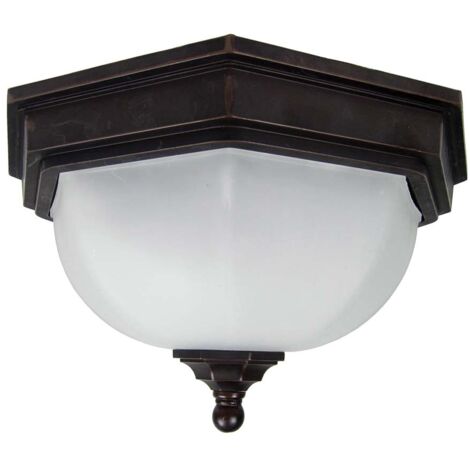 Elstead Fairford - 2 Licht Badezimmer Flush Deckenlaterne Bronze IP44, E27